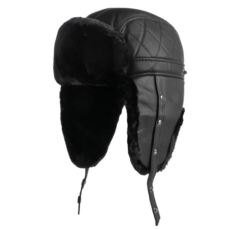 HT4002 New PU Leather Russian  - Winter Trapper Hat review and price