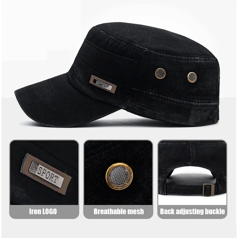 Military Cadet Flat Cap Fashio - Snapback Hat Flat review and price