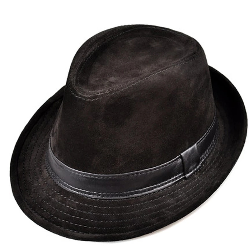 Men Genuine Leather Suede Cow  - Fedora Hat Wool review and price