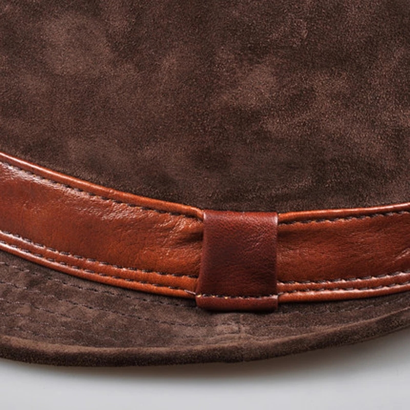 Men Genuine Leather Suede Cow  - Fedora Hat Wool review and price